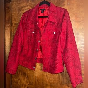 Silkland red embroidered jacket